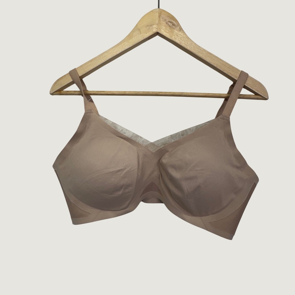 Honeylove Crossover Wireless Bra Size Large Beige Tan Comfort Smoothing